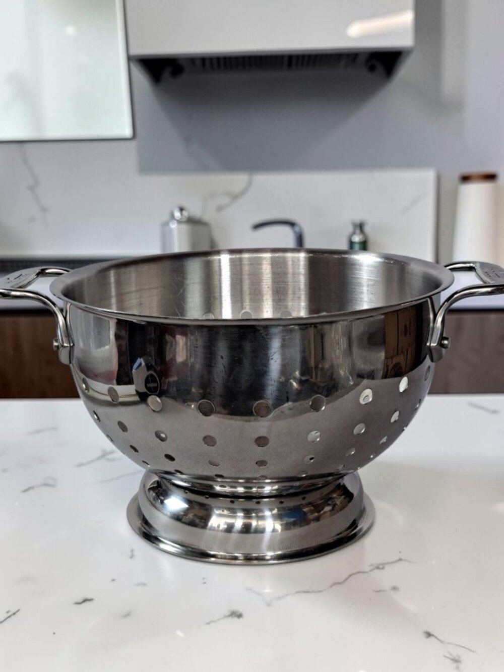 Vintage All-Clad 3-Quart Stainless Steel Colander - 9" Wide